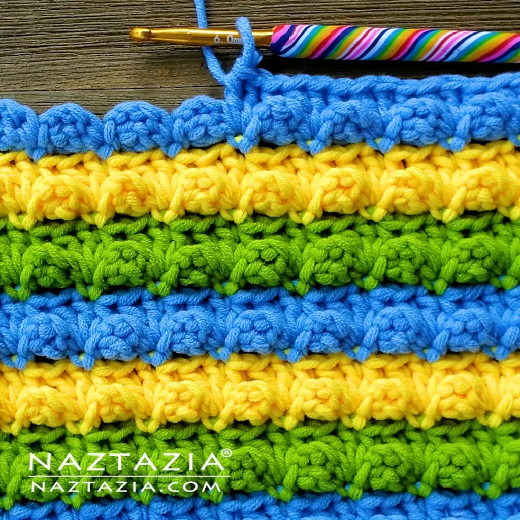 Crochet Bubble Stitch Design How to Video Tutorial and Written Pattern