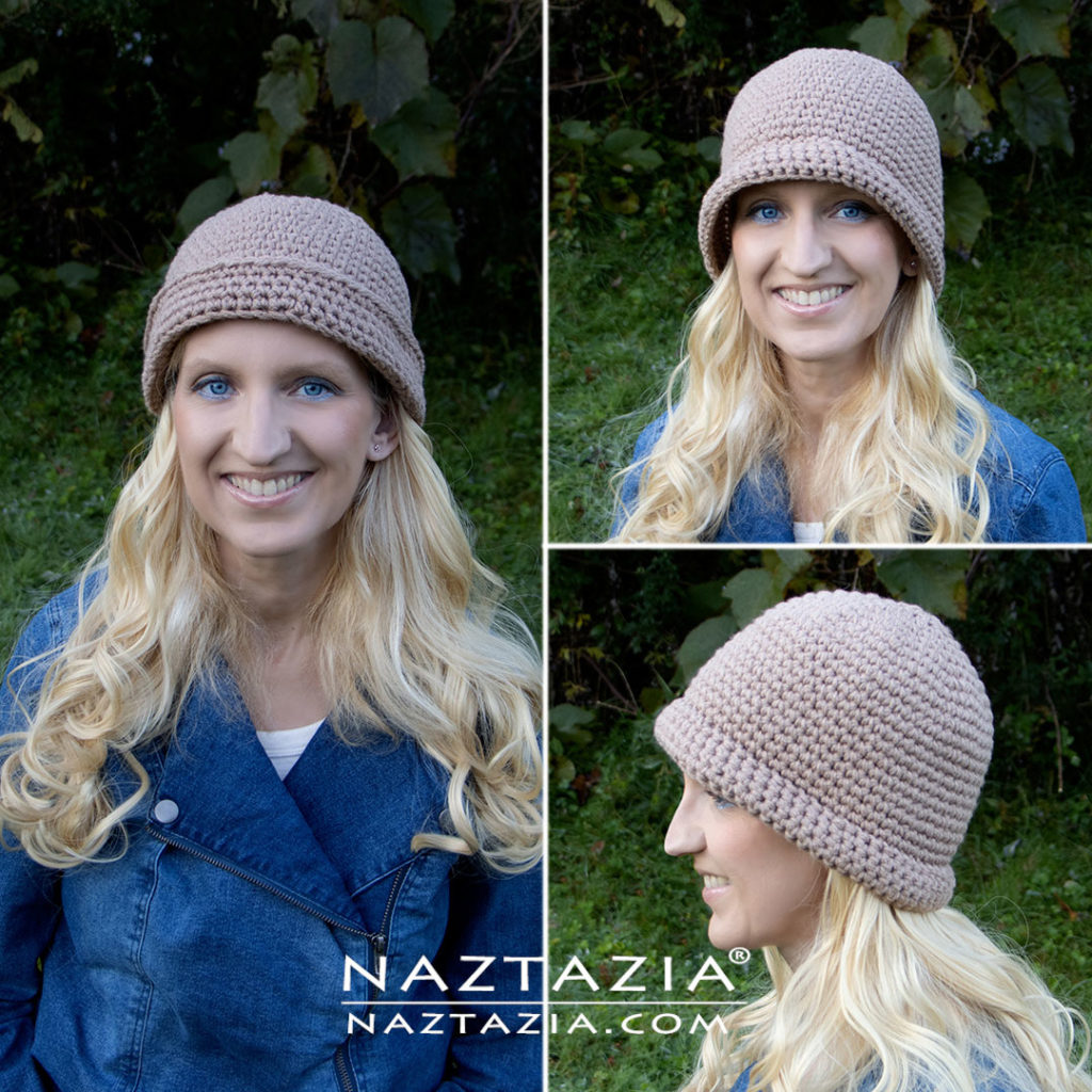 Crochet Easy Hat with Brim Tutorial