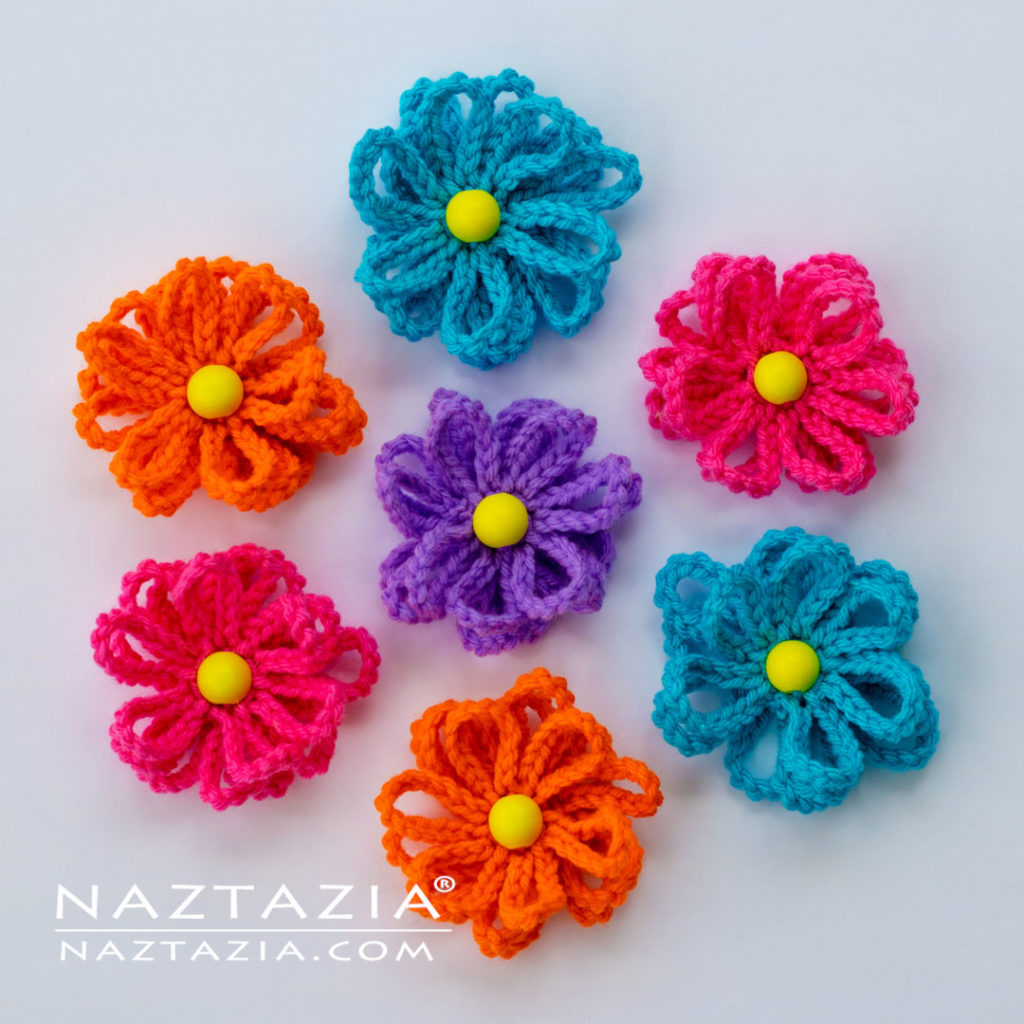 Crochet Easy Loop Flower Pattern and Video Tutorial