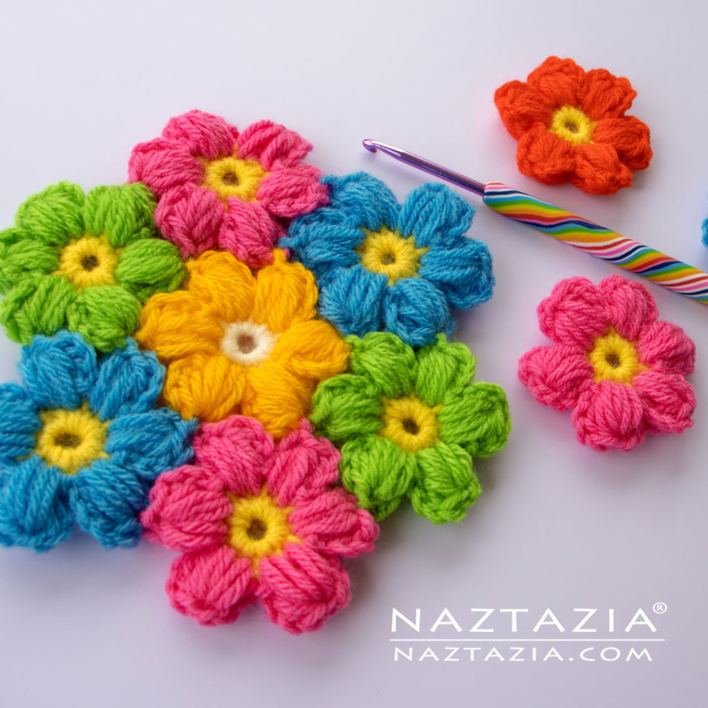 How to Crochet Easy Puff Flower