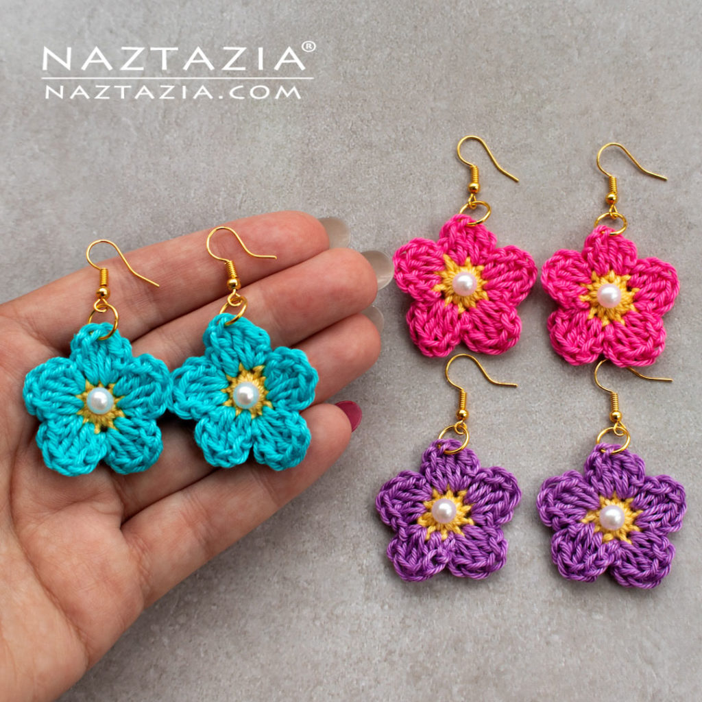 Easy Flower Earrings to Crochet DIY