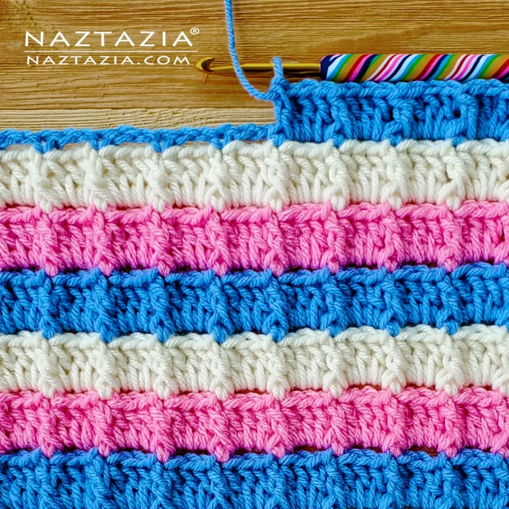 Crochet Textured Box Stitch and Modern Waffle Stitch by Donna Wolfe from Naztazia