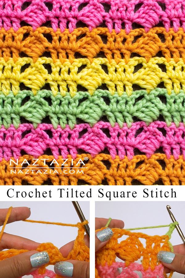 How to Crochet the Slanted Square Stitch Pattern Tutorial