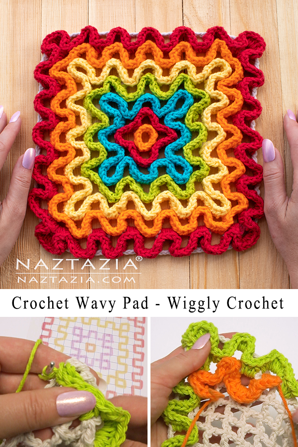How to Crochet Wavy Pad using the Wiggly Crochet Technique