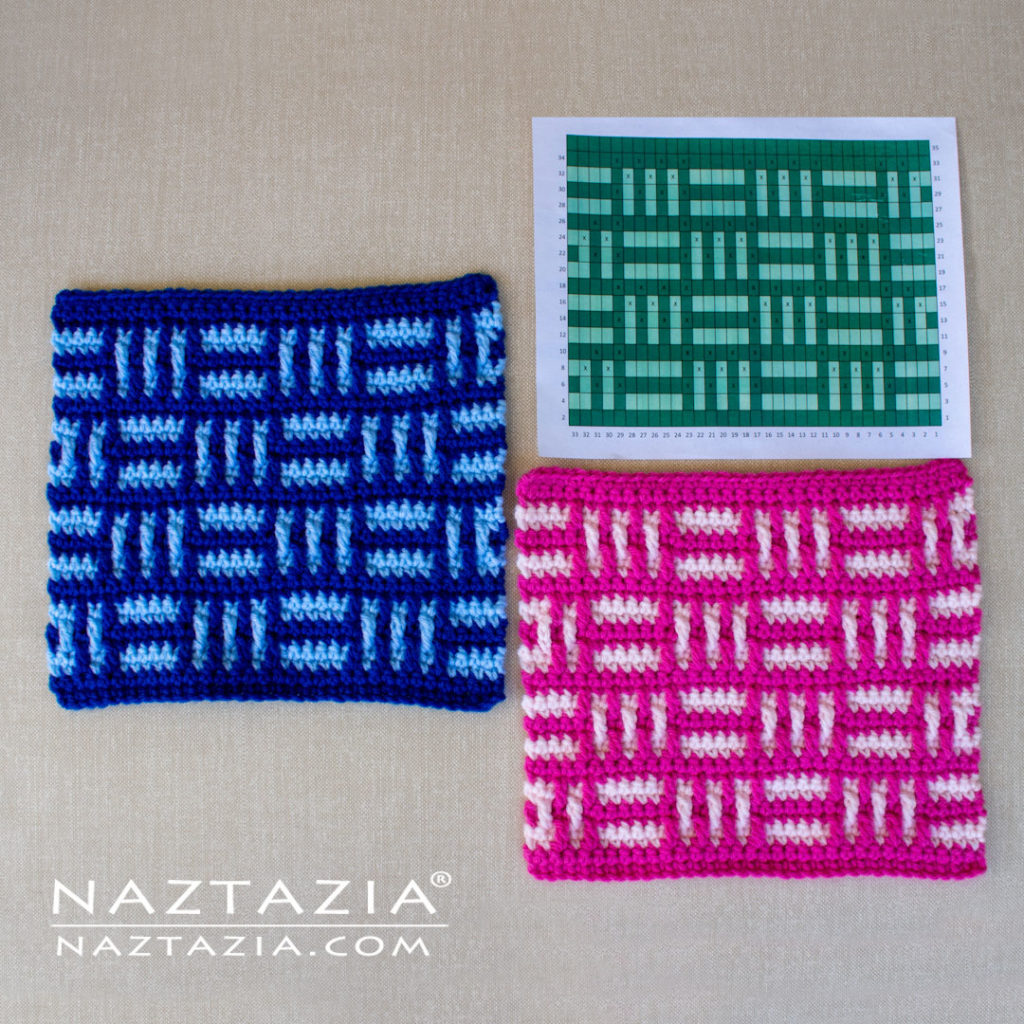 Mosaic Crochet for Beginners and Easy Basket Weave Dishcloth
