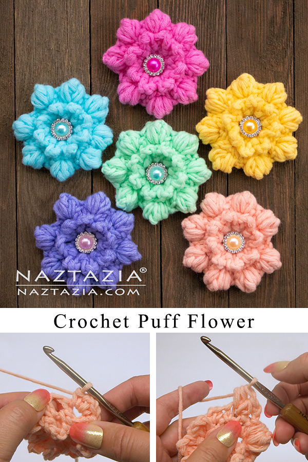 How to Crochet a Puff Flower